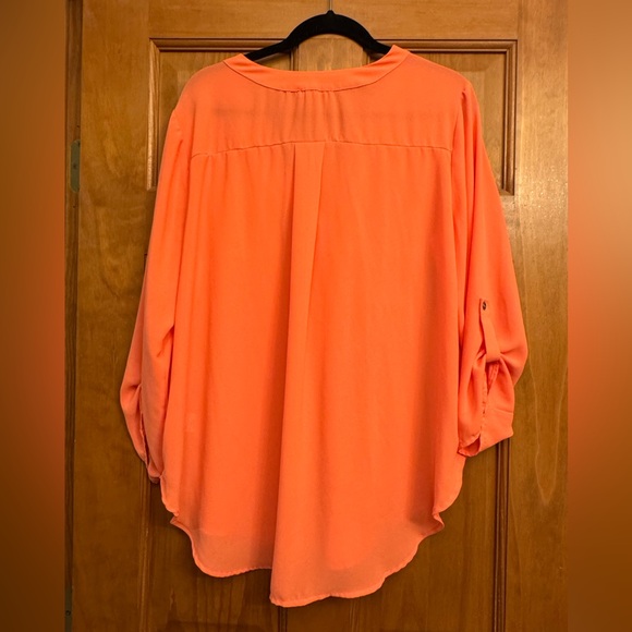 Lush Kelly V Neck Blouse sz XXL Coral - Picture 4 of 4